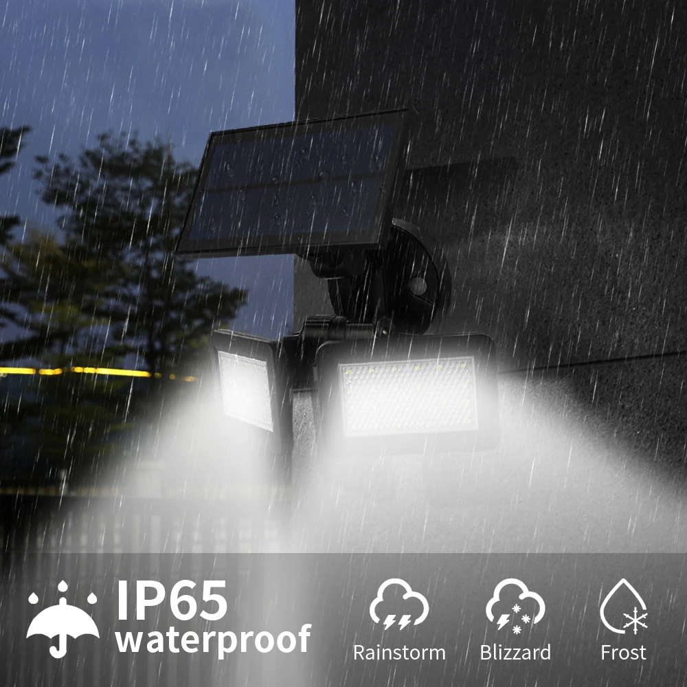 

48 LED Solar Light Dual Head Sensor Spotlight Outdoor Solar Garden Lights Waterproof Super Bright Yard LED Wall Lamp