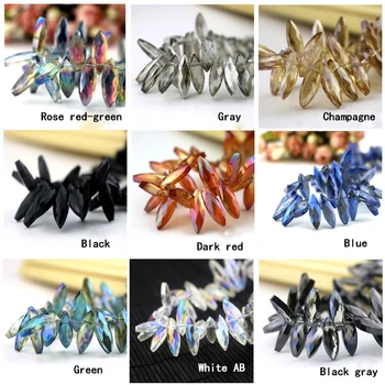 

7x22MM 300PCS Glass Beads Crystal DIY Bracelet Earrings Charms Necklace beads for Jewelry Making Wholesale
