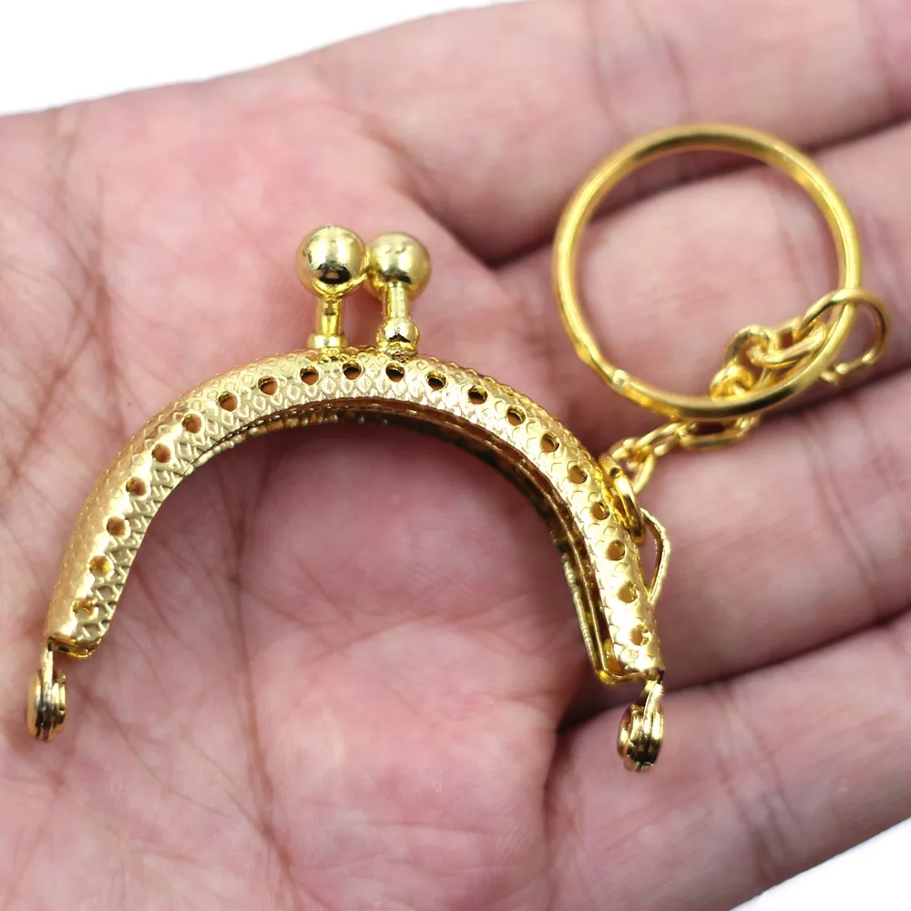 30Pcs Kiss Clasps Lock Buckles Key Rings Arch Coin Purse Bag Frames DIY Hardware Handbag Clutch Handle 5cm