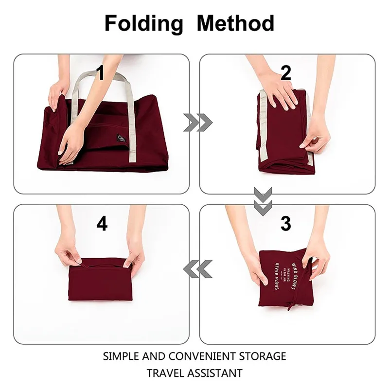 Large Capacity Men Travel Bag Waterproof Nylon Luggage Bags Folding Storage Bag For Women Tote Packing Cube Travel Organizer