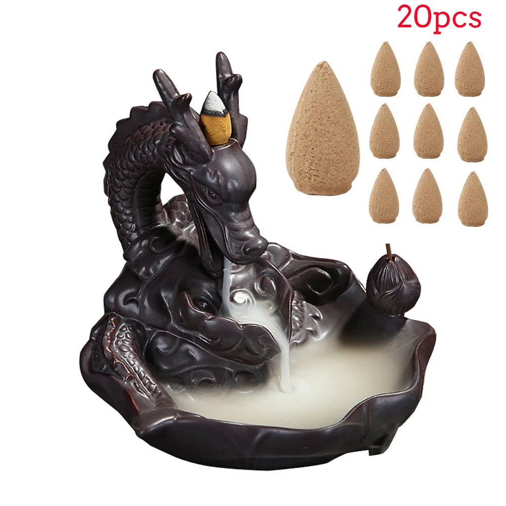 

20 Pcs Bullet Incense Porcelain Backflow Ceramic Incense Burner Holder Buddhist Decoration Home Aromatherapy