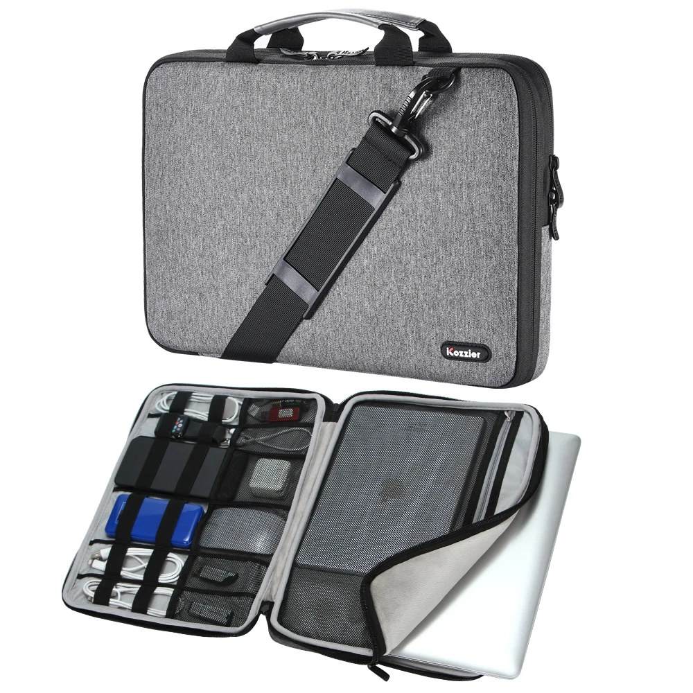 Icozzier 13/15.6/17.3 Inch Laptop Shoulder Bag Electronic Organizer