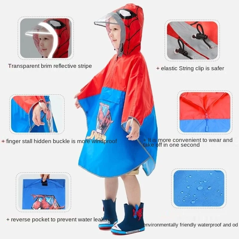 Frozen Rain Poncho Anna Elsa Poncho Kids Raincoat Outdoor Children Girls Cartoon Mickey Rain Rainproof Boys Child Rainsuit