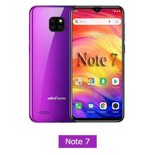 Смартфон Ulefone Note 7, 6,1 дюймов, 1 ГБ ОЗУ, 16 Гб ПЗУ, четырехъядерный процессор MT6580A, 3500 мАч, Face ID, три тыловые камеры, мобильный телефон на Android 9 - Цвет: Twilight