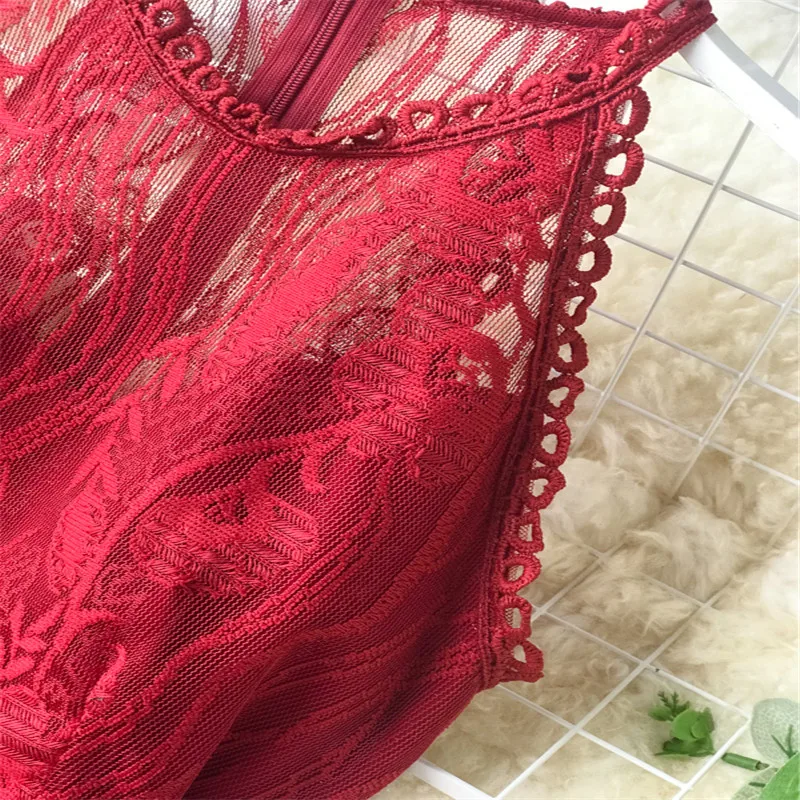 2020 Sexy Halter Neck Lace Patchwork Maxi Long Dress Elegant Summer Party Women Tank Sundress Sexy Split Casual Evening Vestidos
