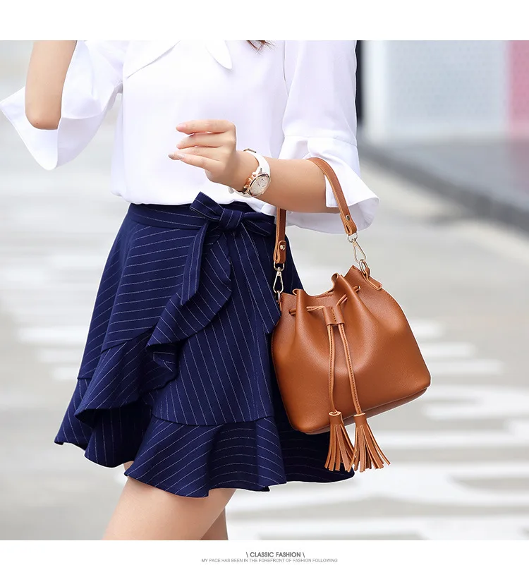 Новая женская сумка в Корейском стиле, сумка-мешок с кисточками для женщин, Повседневная Портативная Сумка кросс-боди, модная женская сумка на плечо, bolsas