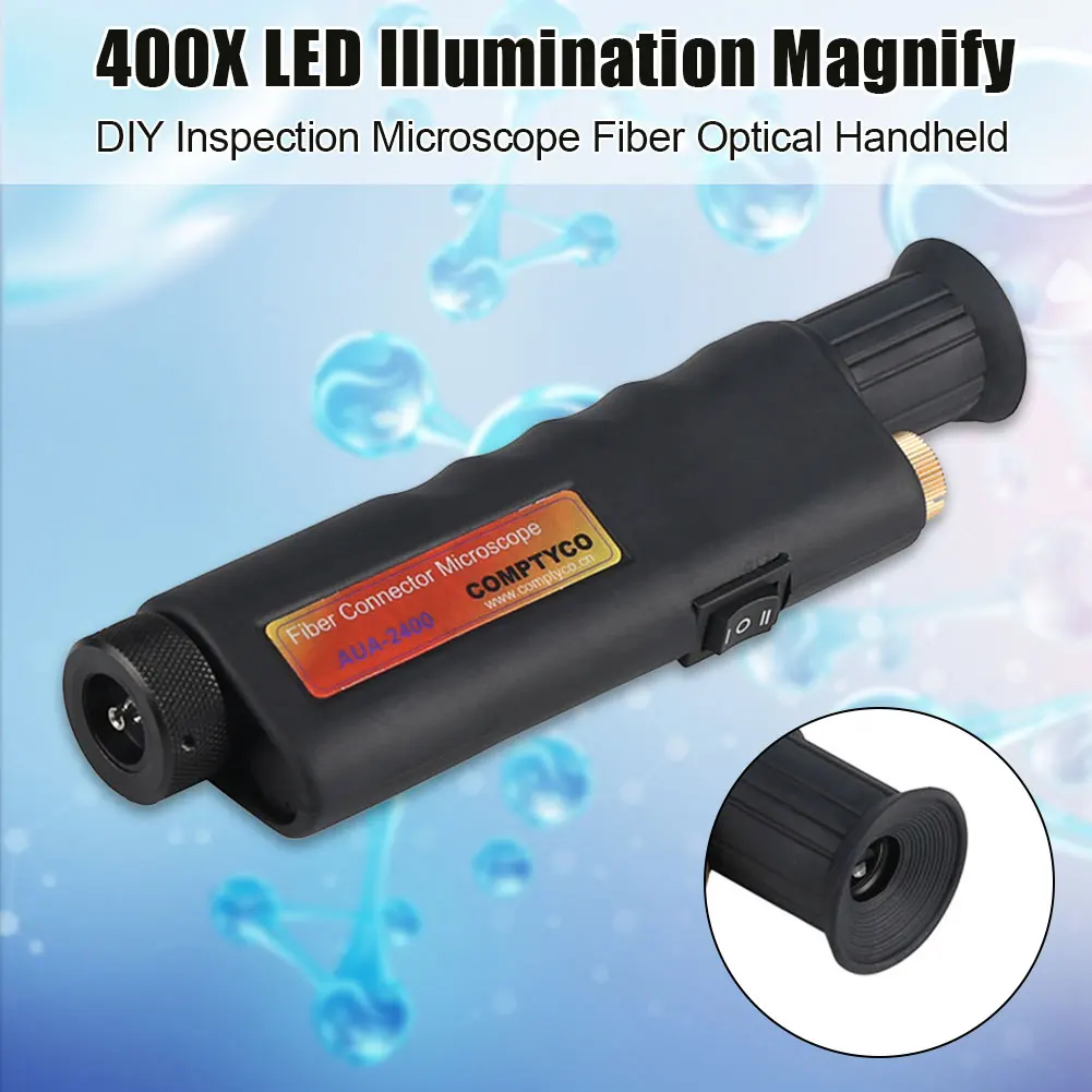 

400X Magnify Home Rubber Handheld Tools Inspection Microscope LED Illumination Fiber Optical Portable DIY Manual Anti Slip