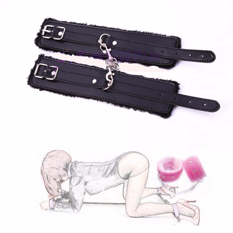 Регулируемые наручники из кожи плюша BDSM секс игрушки для пар|Кляпы и намордники| |
