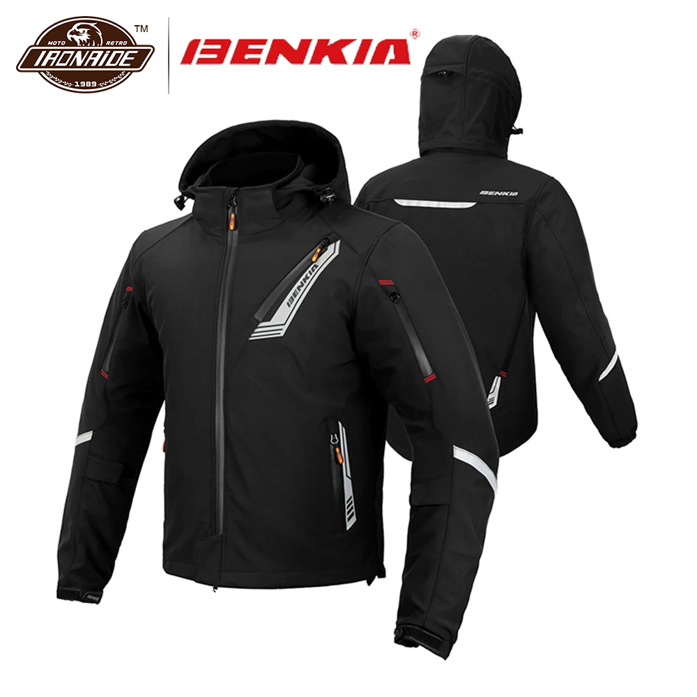 

BENKIA Men Motorcycle Jacket Waterproof Moto Jacket Motocross Body Armor Moto Protection Riding Jacket for Winter