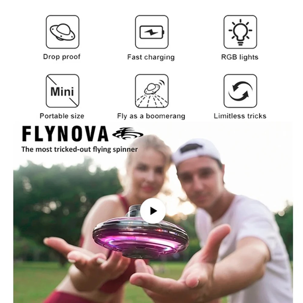 Pantaya самый навороченный Летающий Спиннер игрушки Дроны для детей и взрослых usb зарядка Мини UFO вращающийся на 360 ° сверкающий RGB светодиодный светильник