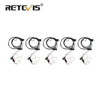 

5pcs PTT MIC Covert Acoustic Tube In-ear Earpiece Walkie Talkie Headset For ICOM Two Way Radio New Black C035