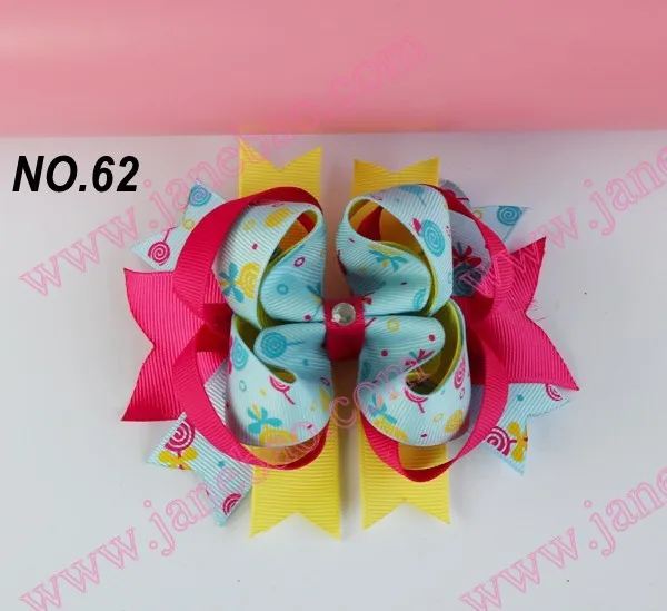 Модные 65 шт 4,5 ''двухслойные забавные, для волос банты, бутик заколки для волос Популярные Детские аксессуары для волос
