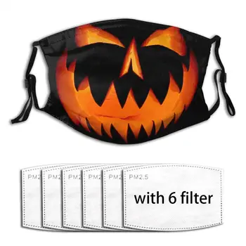 

Pumpkin Face Ghost Illustration Mouth Mask Reusable Dust Face Masks Replaceable Filter Waterproof Mask
