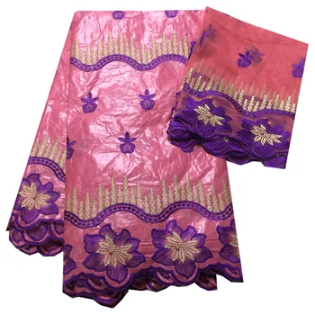 

New arrival African Guinea Bazin Lace Fabric Set With 2 Yard French Net embroidery Lace For Bride 2020 Bazin Riche Getzner