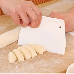 Plastic Pastry Cutter Pizza Dough Scraper Cake Spatulas Tools Fondant Sugarcraft White Trapezoid Bread Baker PP Butter Knife