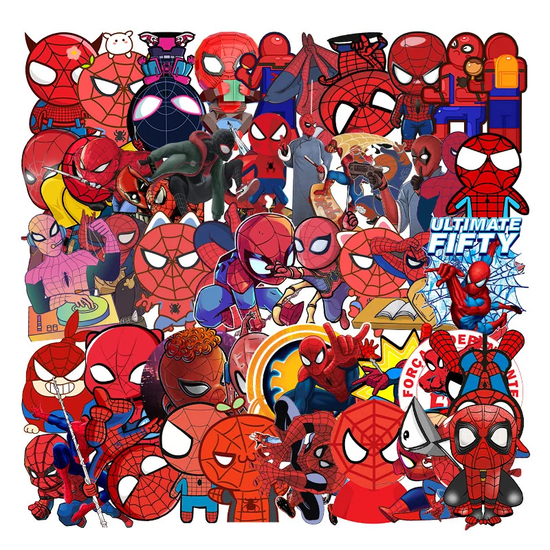 10 30 57pcs spiderman marvel cartoon stickers aesthetic diy bicycle water bottle suitcase kids graffiti cool stickers decals stickers aliexpress