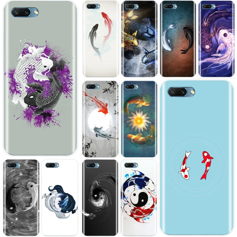 Чехол для телефона Yin Yang Koi Fish из мягкого силикона ТПУ Huawei Honor 8 8C 9 10 NOTE10 lite MATE 7 20