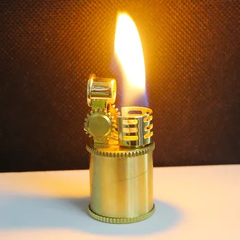 

New Portable Kerosene Lighter Copper Shell Capsule Gasoline Flint Lighter Free Fire Inflated Oil Lighter Grinding Wheel Petrol