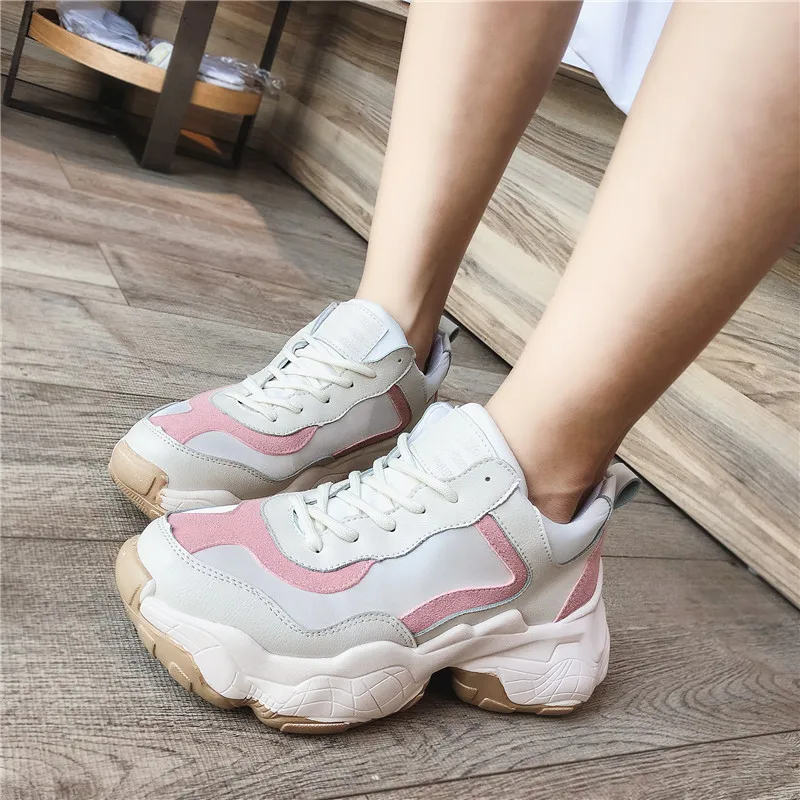 

2020 spring new women sneakers Fashion color matching breathable increase non-slip comfortable casual wild platform shoes U27-36