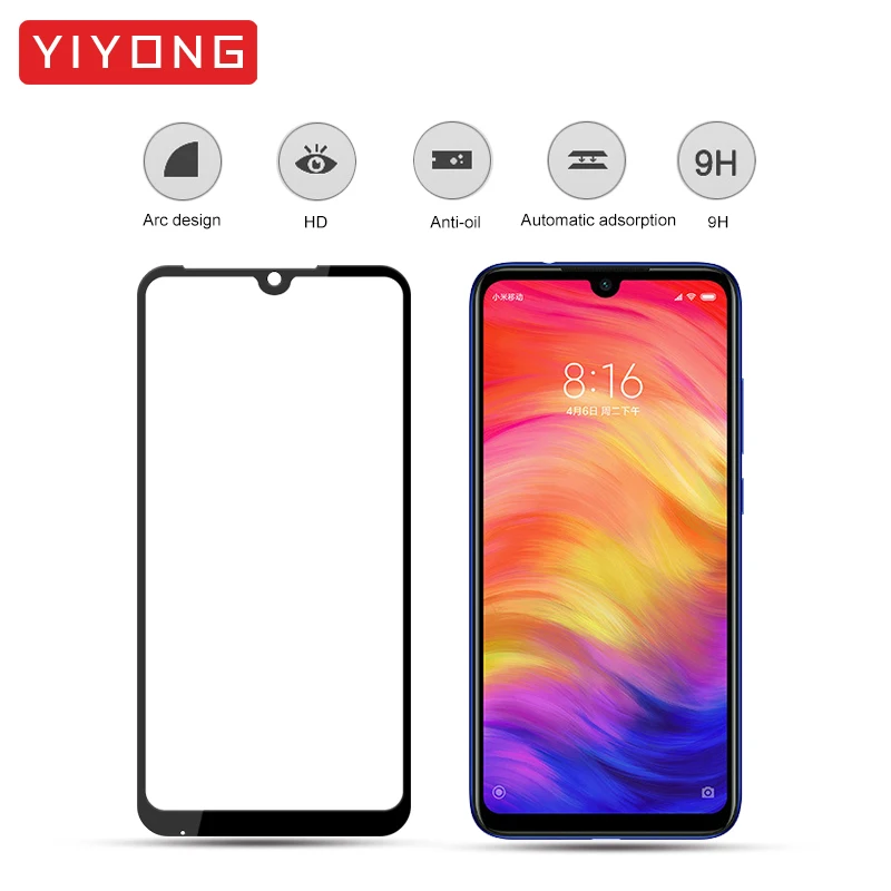 YIYONG 5D полное покрытие стекло для Xiaomi Redmi Note 7 6 5 8 Pro Закаленное стекло протектор экрана для Xiaomi Note 7 8 Pro стекло Xiomi