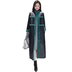 Зимняя длинная парка пальто для женщин черный плюс толстые свободные топы 2019 новый корейский размера плюс с воротником-стойкой и вшивным