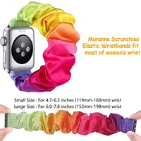 Scrunchie Strap for Apple watch band 40mm 44mm 45mm 41mm 49mm 38 42mm Elastic Nylon Loop bracelet iWatch series 6 3 se 7 8 ultra - Image 2