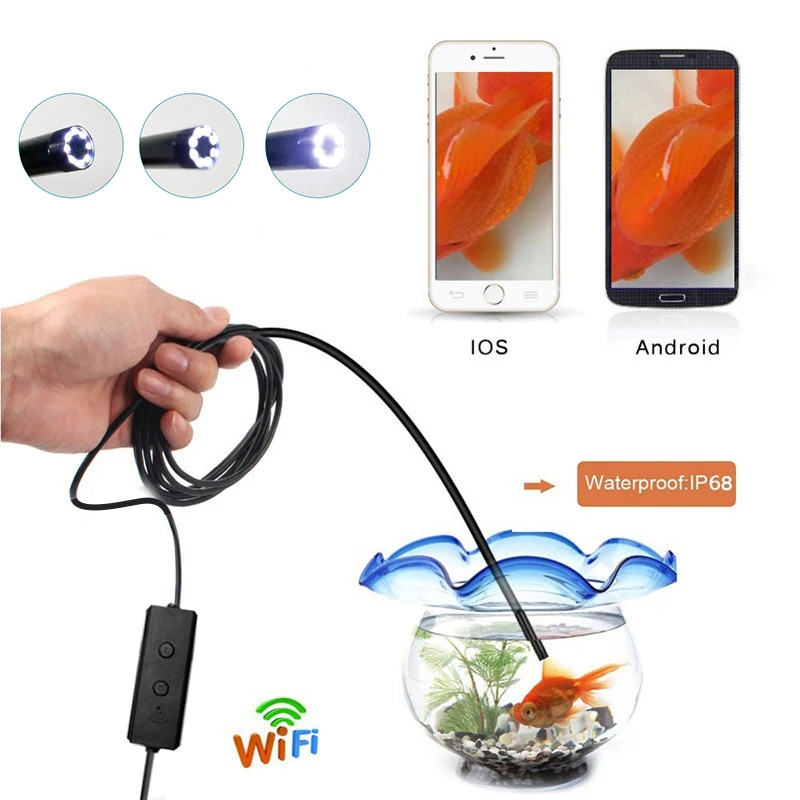 Гибкий бороскоп с зеркалом-отражателем Micro USB/TYPE-C камера наблюдения труб 8 мм 1200P IP67 фотосъемка эндоскоп