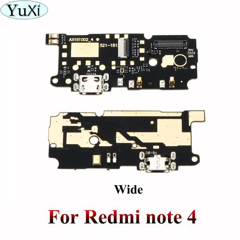 YuXi usb зарядка Нижняя плата гибкий кабель соединительные детали для Xiaomi Redmi Note 3/4/Note 3/4 Pro/4A/5A/4X/2A/3 S микрофонный модуль - Цвет: Note 4-Wide