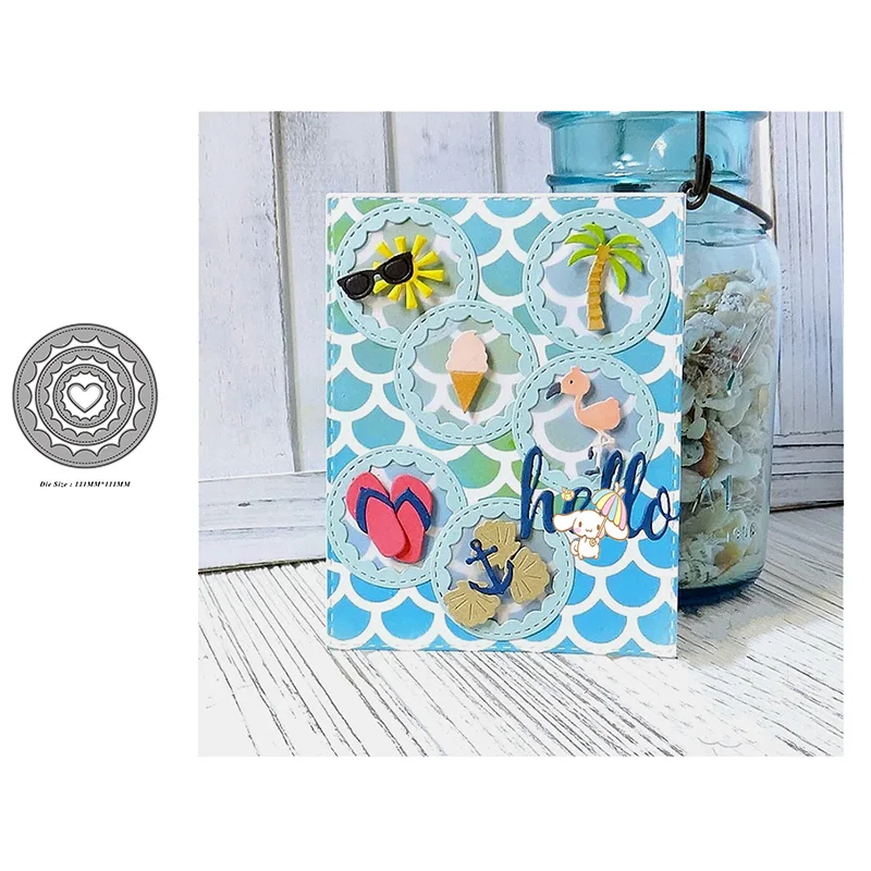 Deguang metal cutting die set scrapbook DIY embossing paper process album card punching art creative dotted love frame 2020 | Дом и сад