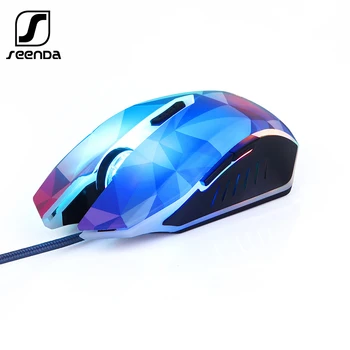 

SeenDa Wired Gaming Mouse 3200 DPI 7 Circular & Breathing LED Light Diamond Version USB Computer Mouse Gamer Mice for LOL CS