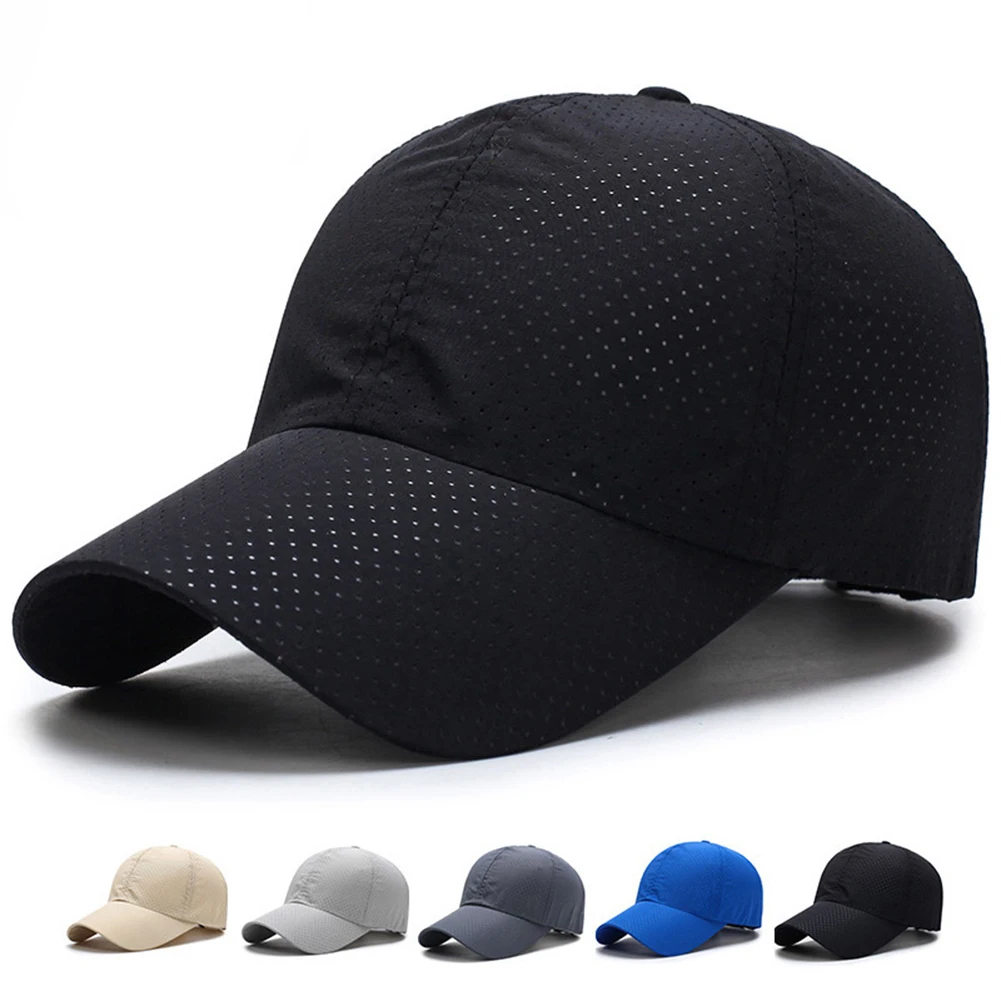 1pcs Baseball Cap Unisex Summer Solid Thin Mesh Portable Quick Dry Breathable Sun Hat Golf Tennis Running Hiking Camping men's summer baseball caps