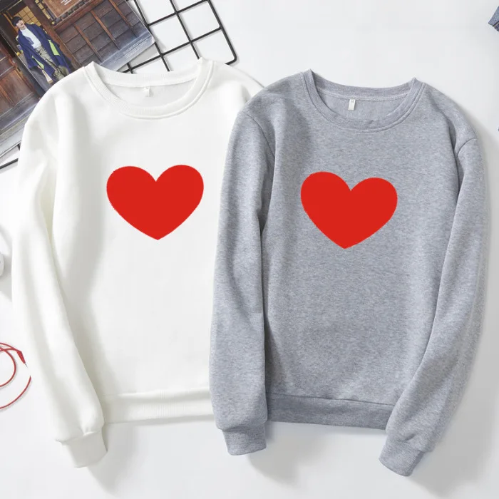 

Fashion Women men Lover Heart shirt Long Sleeve T-shirt Boy and Girl Friend party outwear Couple shirts S-XXXL