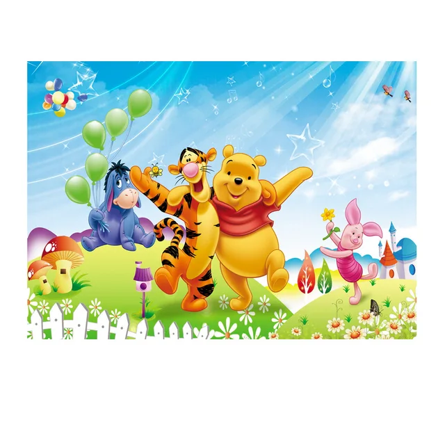 125 80cm Background Cloth Disney Winnie The Pooh Children S Birthday Party Wall Decorations Backdrop Decoration Kids Gifts Aliexpress