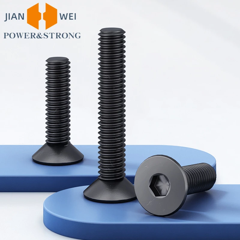 

M10 M12 M16 M20 10.9 класс высокопрочная углеродистая сталь черная потайная головка шестигранные гнездовые болты шестигранный плоский шестигранный винт