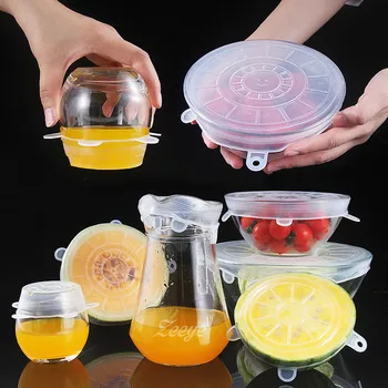 

Food Grade Silicone Wrap Covers for Dishes Bowl Pot Reusable Stretch Lids Food Fresh Cookware Cooking Tools Kitchen Accessories