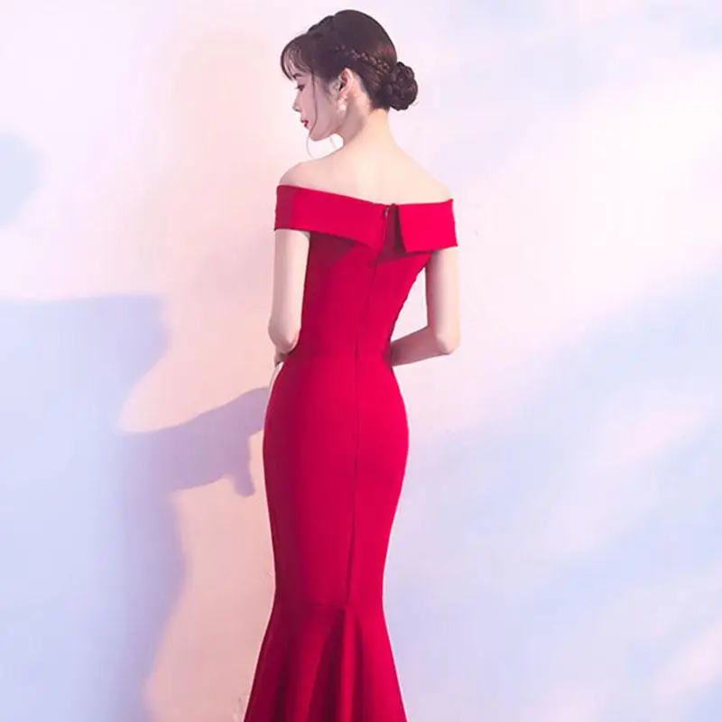 Формальные с v-образным вырезом бордовые платья длиной до щиколотки robe de soiree вечерние платья для ночного клуба Vestido