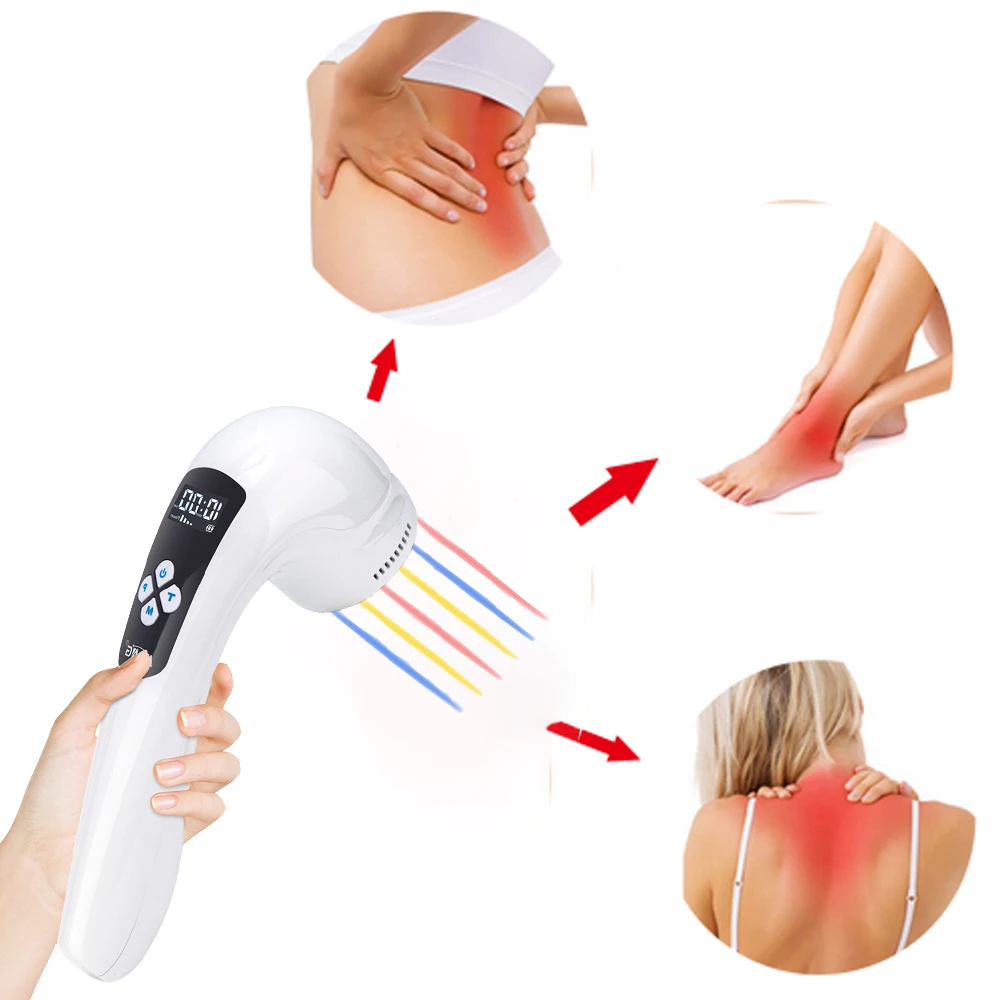 Cold Laser Therapy Instrument Handheld Tricolor to Relieve Menstrual Pain Sports Injury Fall Injury Wound Healing Back Pain wireless body deep tissue massage gun sports body massage gun handheld massager