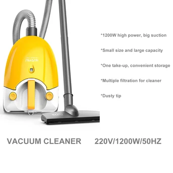 

1200W Multifunctional Vacuum Cleaner Dust Mite High Suction Home Wet Dry Cleaning Appliance Mini Small Silent Horizontal Vacuum