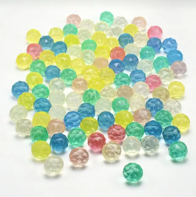 10pcs/set Funny Diamond Bouncing Ball Floating In Water Child Elastic Rubber Ball Rainbow Color Kids of Pinball Bouncy Toys Gift 4