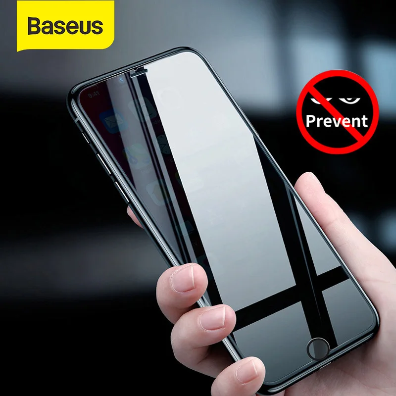 Baseus 0.3mm Tempered Glass for iPhone XR Xs Max 8 7 Plus Privacy Screen Protector Full Coverage Protective Film Cover |