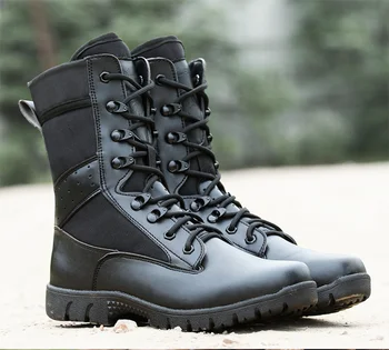 

2020 New Autumn Men Army Military Boots Good Quality Tactical Boots For Mens Black Leather Boots Men Outdoor Man Shoes Casual