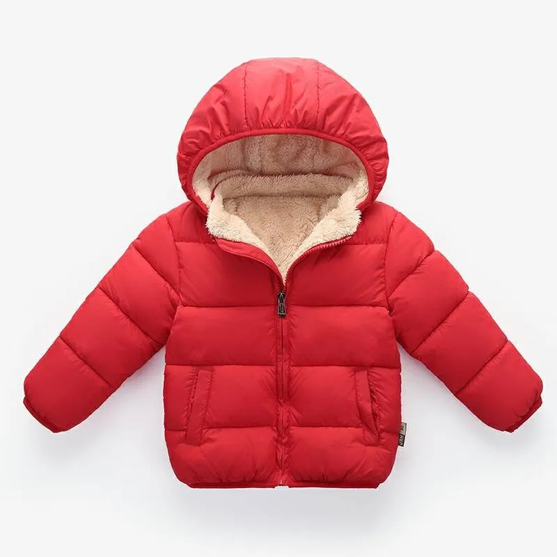 

2018 down Jacket Cotton-padded Clothes plus Velvet Winter Boy 1 to 2 a Year of Age Male Treasure 3-to 4-to 5-Year-Old Cotton 81%