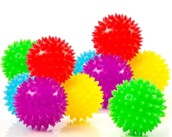 

10-Pack of Spiky Sensory Balls - Squeezy and Bouncy Fidget Toys / Sensory Toys - BPA/Phthalate/Latex-Free