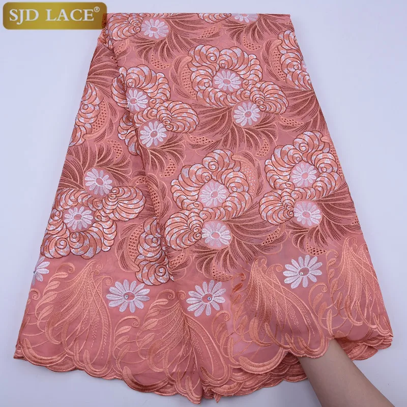 

SJD LACE Latest Nigerian Dry Lace Fabric With Embroiderey African Swiss Voile Lace In Switzerland For Ghana Party Dress SewA1787