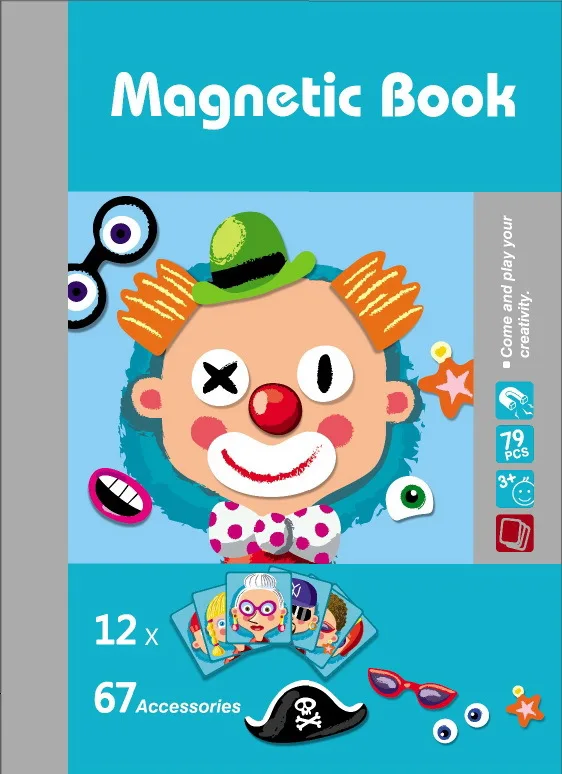 Магнитные игрушки-головоломки мультфильм дети 3D головоломка фигурка/автомобиль/цирк Рисунок доска развивающая игрушка - Цвет: 3