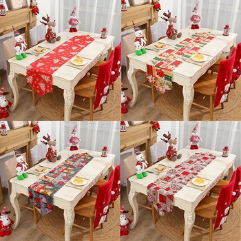 

Christmas Table Flag Ornaments Retro Tablecloth Xmas Table Decorations Table Cover for Home Party Table Mat