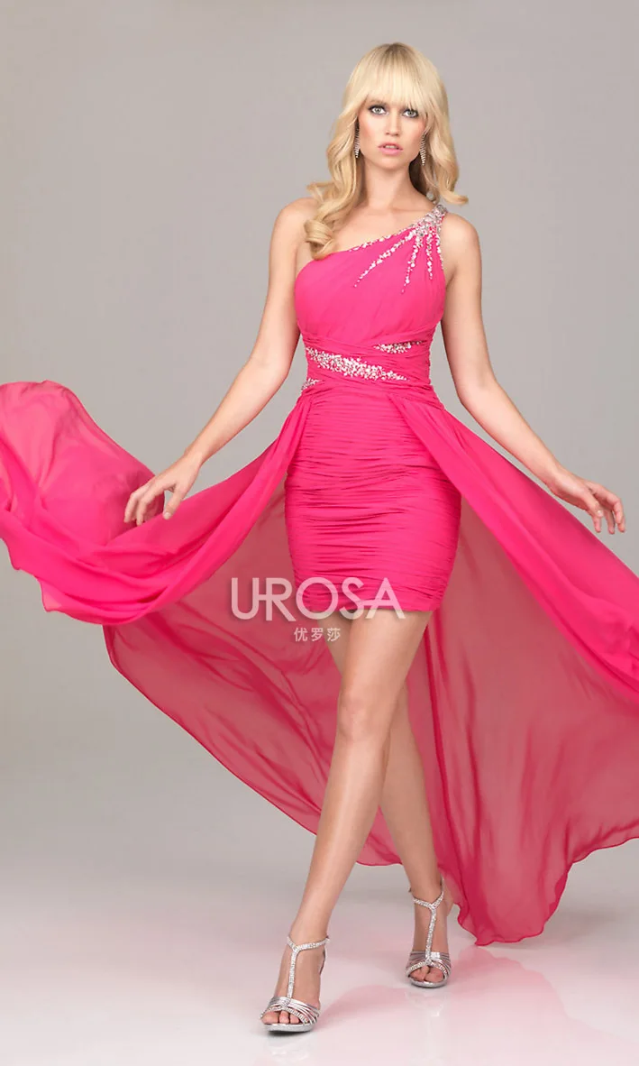 Дизайн vestido de festa одно плечо Кристалл robe de soiree Горячая Привлекательное платье для официальных приемов Вечерние платья подружки невесты