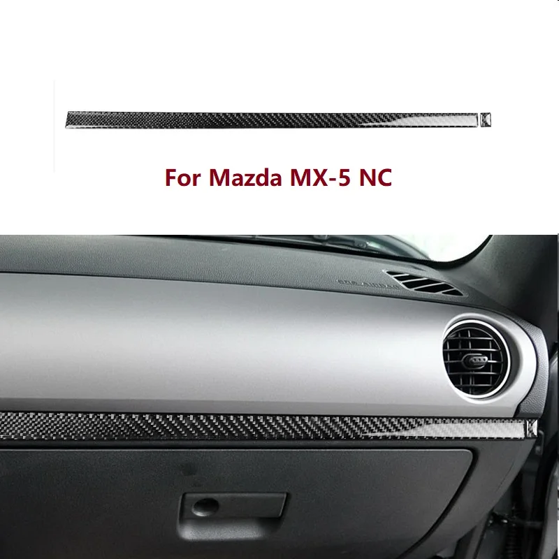 

Carbon Fiber Co-pilot Dashboard Trim Strips Frame Fit For Mazda MX-5 Miata MX5 NC 2009-2015 2pcs
