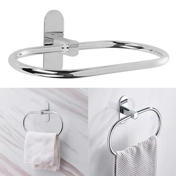 

Towel Ring Oval Hand towel Holder Rack For Home Hotel Stainless Steel Durable