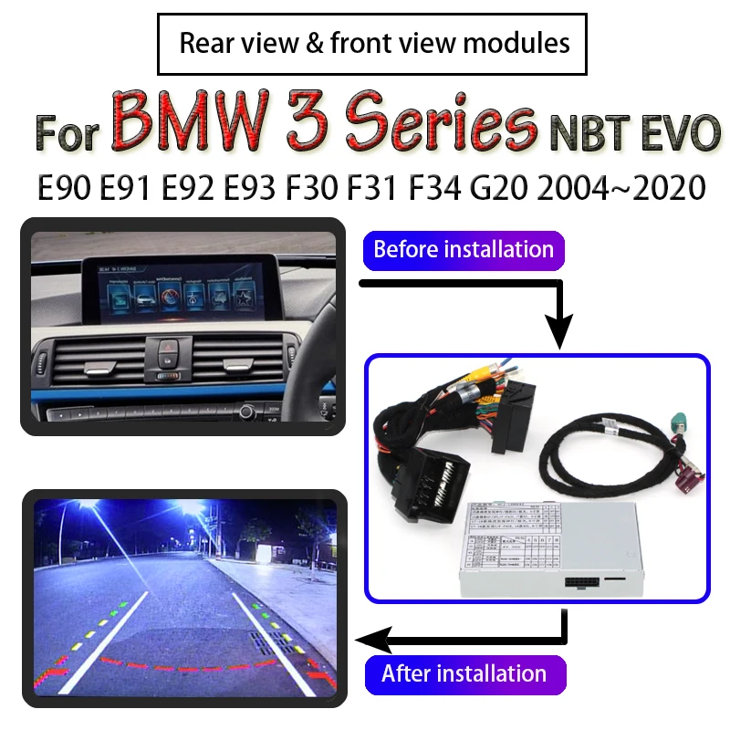 Переходник для камеры заднего вида BMW 3 серии E90 E91 E92 E93 F30 F31 F34 G20 2004 ~ 2020|Камера авто|